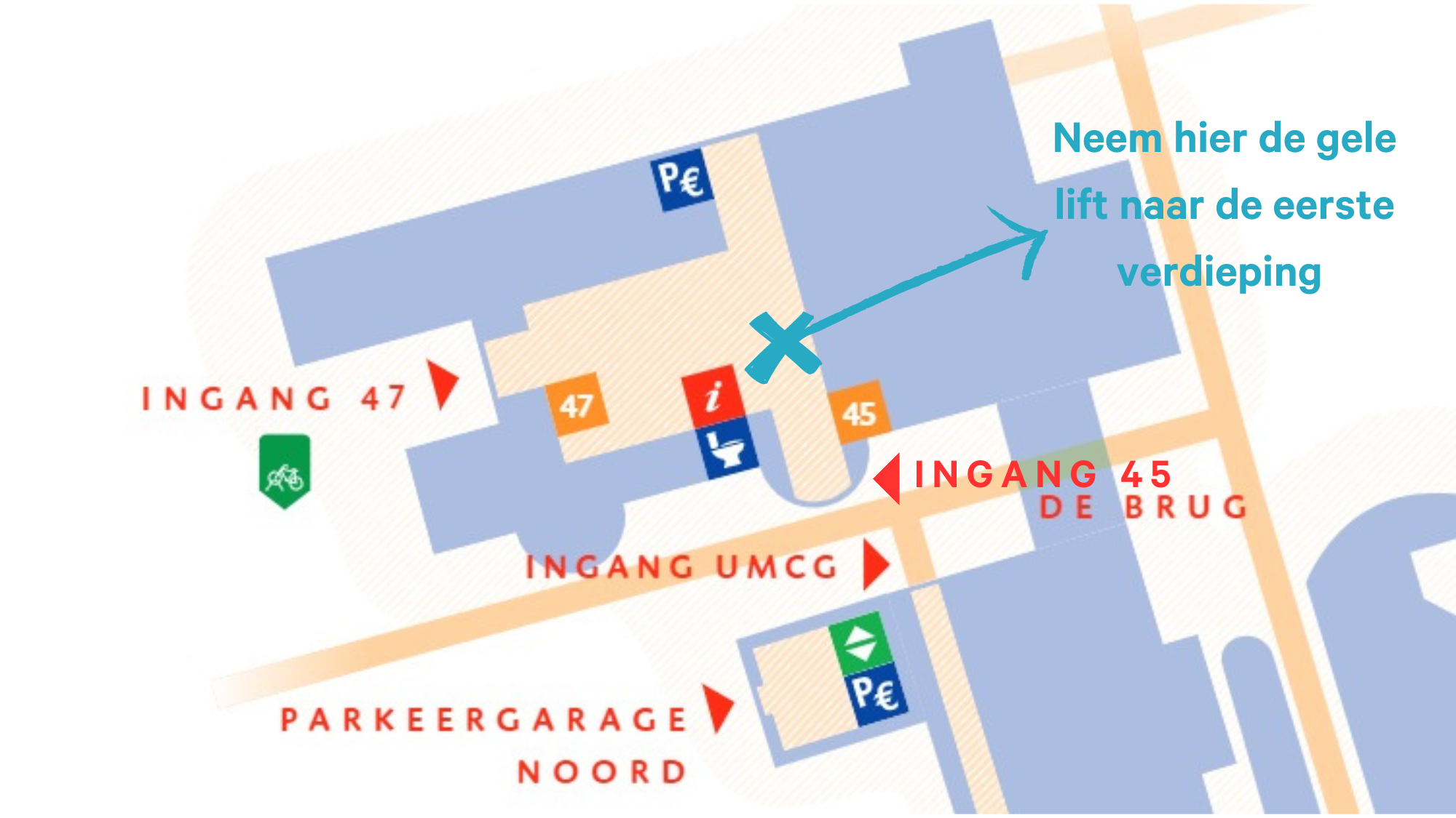 plattegrond umcg onderzoekslocatie
